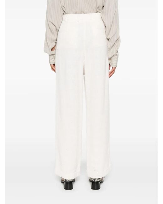 A.P.C. White Melissa Pleated Trousers