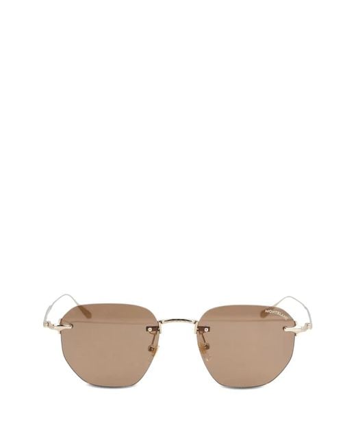 Montblanc Metallic Round-Shape Sunglasses for men