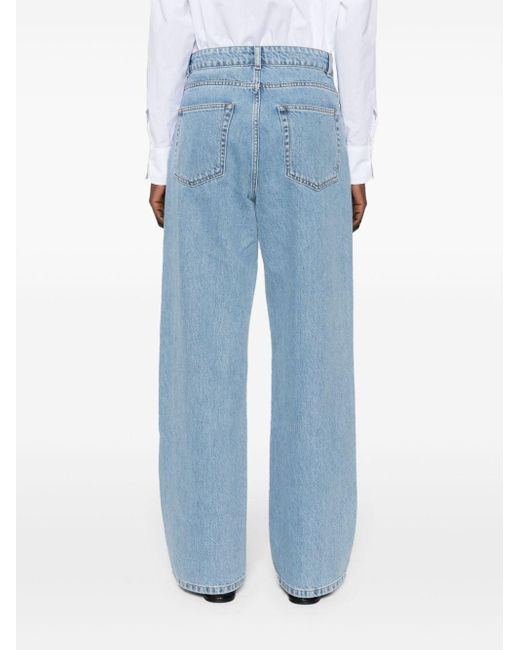 Rohe Blue Low-rise Wide-leg Jeans