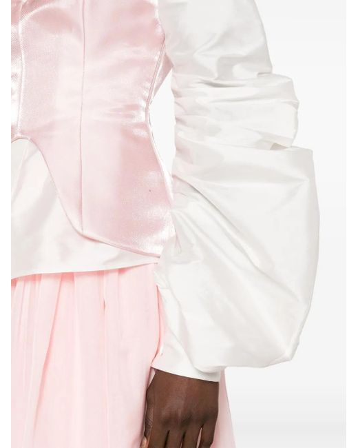 Gaby Charbachy Pink Draped Flared Skirt Set
