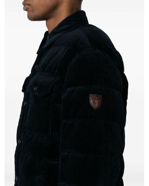 Polo Ralph Lauren Blue Logo-patch Padded-design Jacket for men