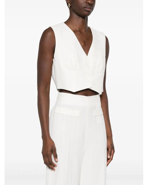 Sandro White Pinstriped Top