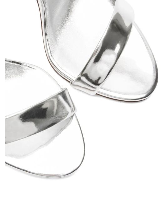 Casadei White 120Mm Metallic Heeled Sandals