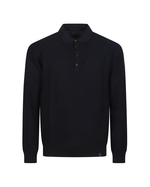 Fay Blue Long-Sleeves Polo Shirt for men