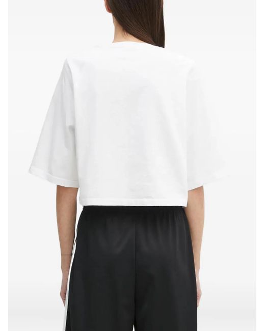 Fiorucci White Graphic-Print Cropped Top