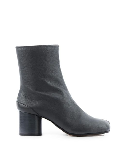 Maison Margiela Gray Tabi Leather Ankle Boots
