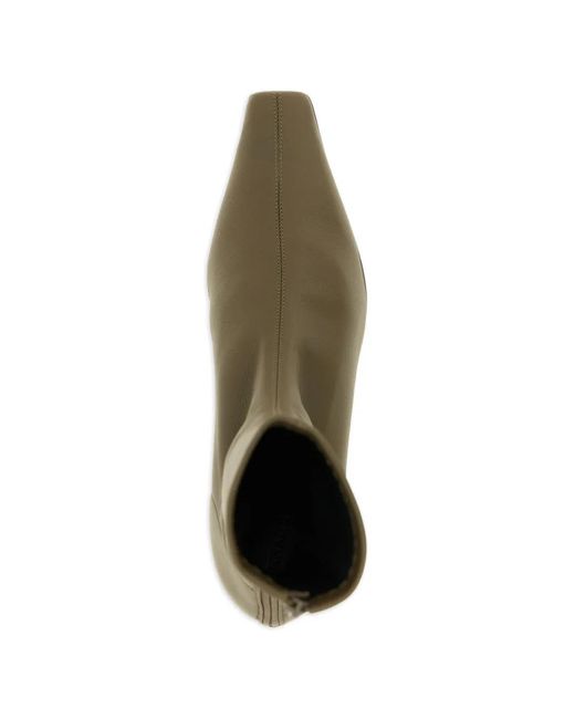 Khaite Green Square-Toe Ankle Boots