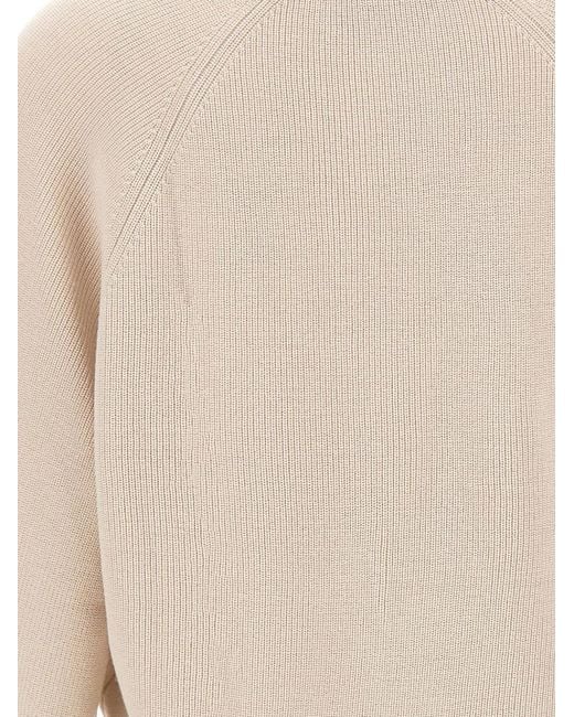 Hemisphere White Ribbed-Knit V-Neck Cardigan