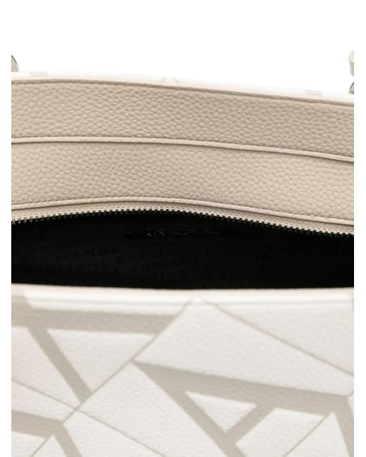 ARMANI EXCHANGE White Shopper mit Monogramm