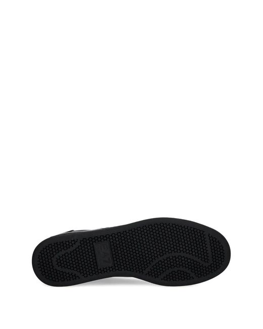 EA7 Black Logo-Detail Lace-Up Sneakers