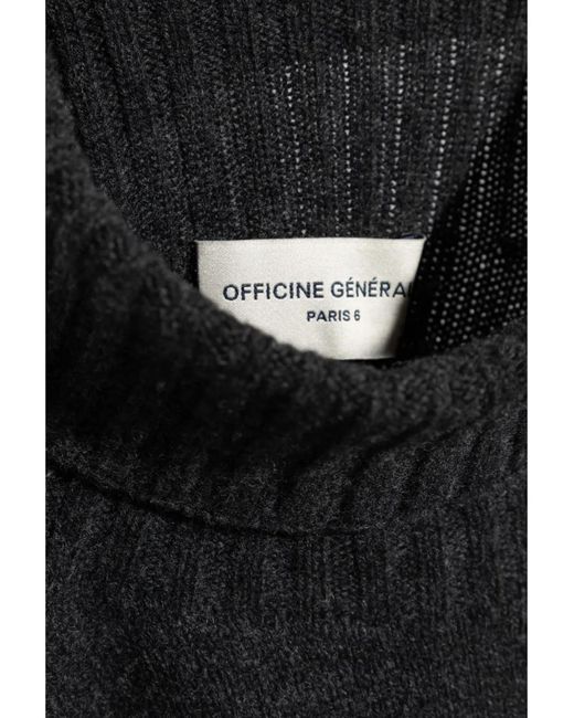Officine Generale Black Virgin-Wool Jumper for men