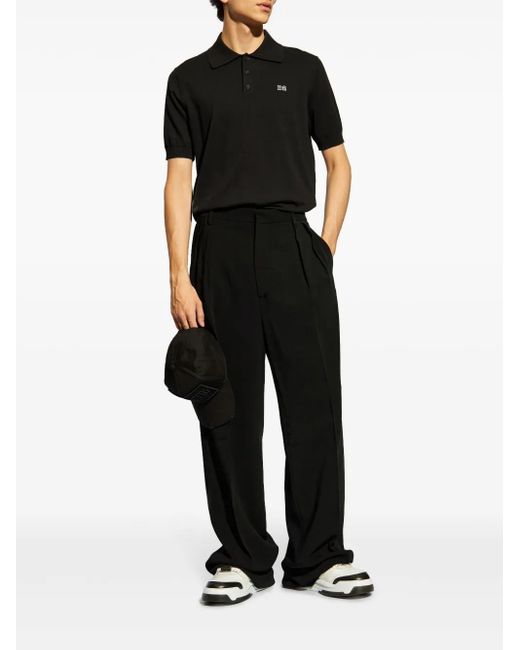 DSquared² Black Logo Patch Polo Shirt for men