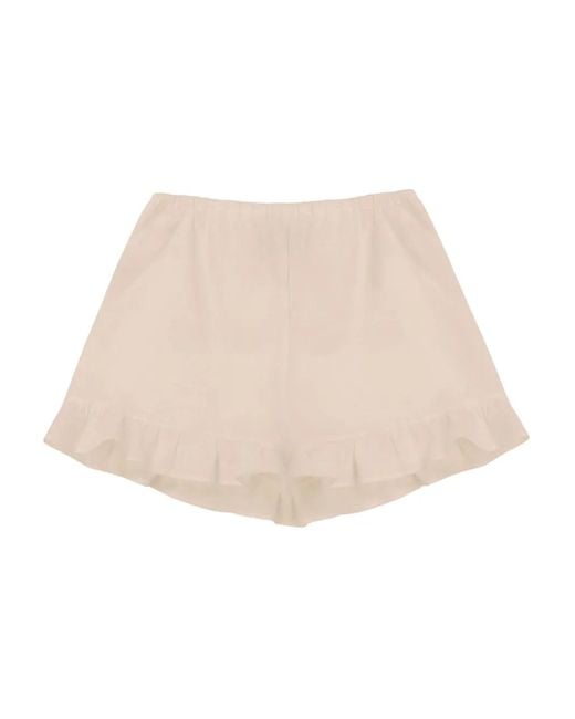 Pantalones cortos Cha-Cha con volantes Sleeper de color Natural