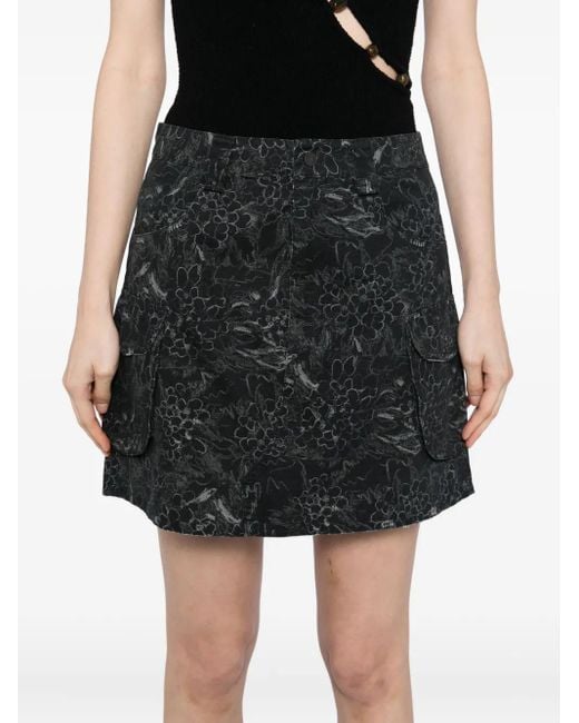 JNBY Black A-Line Cotton Skirt