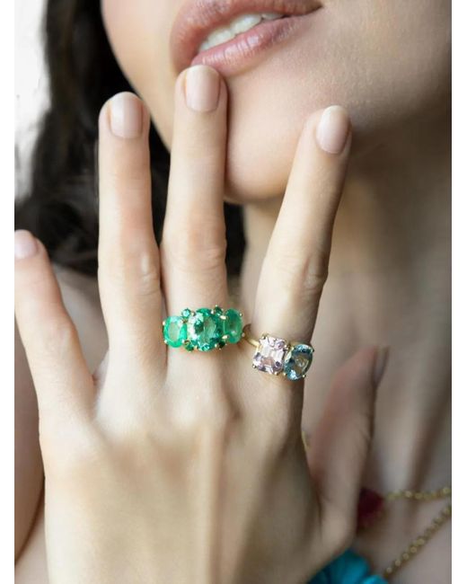 Irene Neuwirth White 18K Aquamarine Kunzite Gemmy Ring