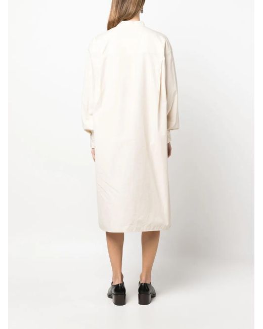 Lemaire White Band-Collar Cotton Shirtdress