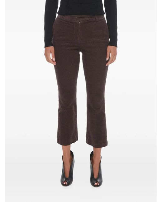 Ql2 Black Corduroy Cropped Trousers
