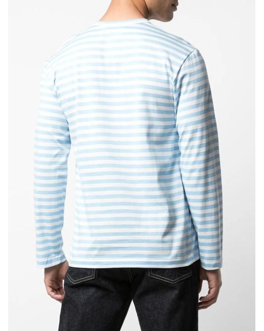 COMME DES GARÇONS PLAY Blue Striped Long Sleeve Top for men