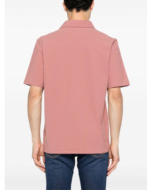 Lardini Pink Short-sleeve Cotton Polo Shirt for men