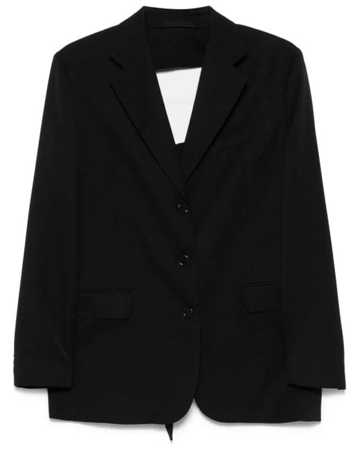Simone Rocha Black Open-Back Bow-Detail Blazer