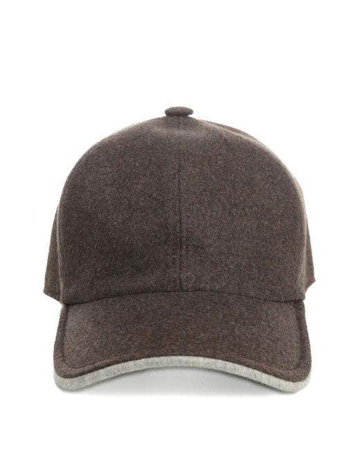 Barba Napoli Gray Cashmere Baseball Cap for men
