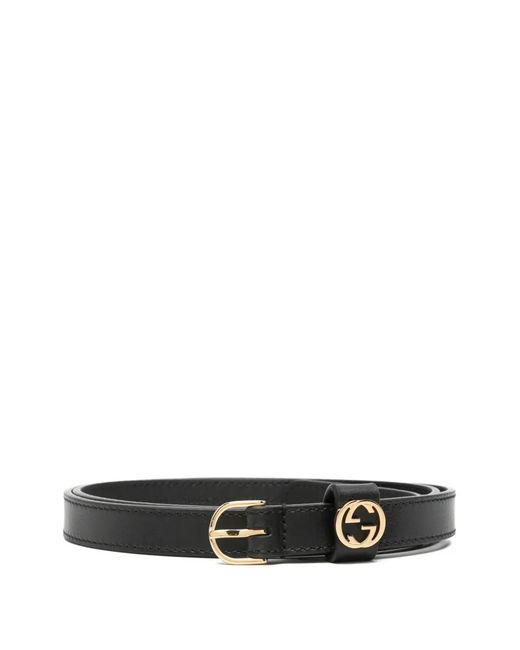 Gucci White Interlocking G Leather Belt