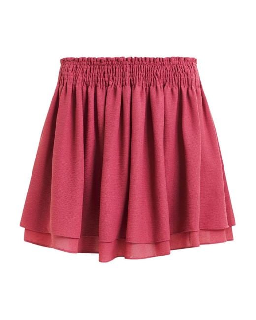 Falda midi con diseño fruncido Essentiel Antwerp de color Red