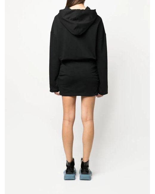 Off-White c/o Virgil Abloh Black Logo-Embroidered Hoodie Dress