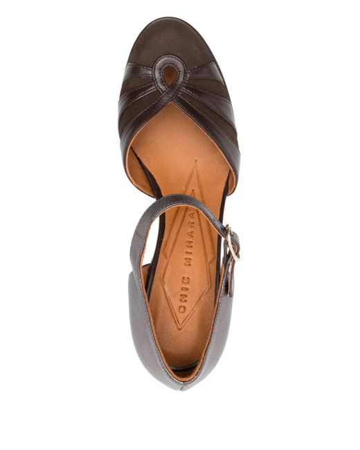 Chie Mihara 80 Mm Pumps Met Enkelbandje En Hak in het Brown