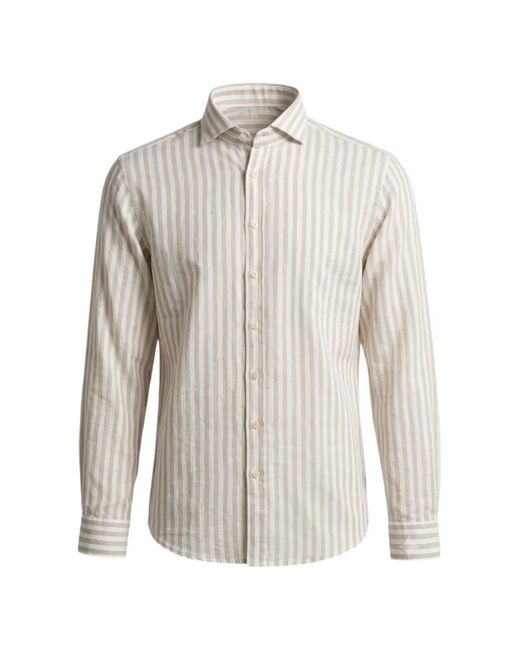BASTONCINO White Striped Long-Sleeve Shirt for men