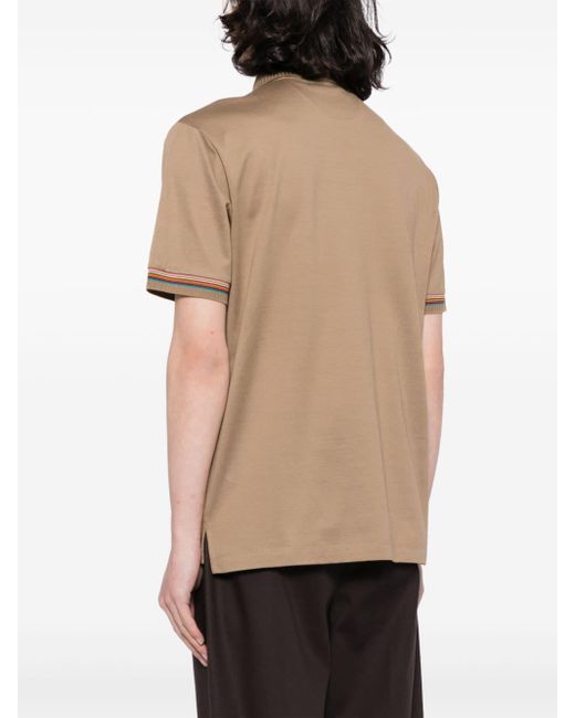 Paul Smith Natural Artist-stripe Cotton Polo Shirt for men