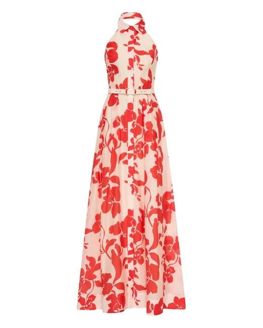 Rebecca Vallance Red Artemisa Floral-Print Maxi Dress