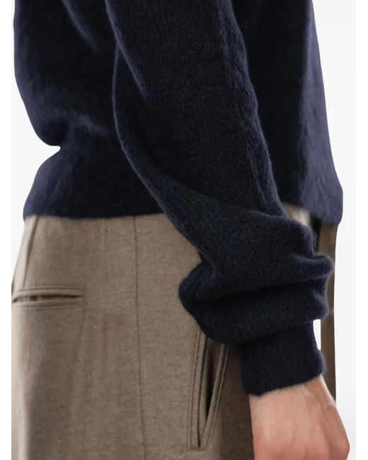 Auralee Black Brushed-Finish Sweater