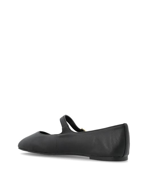 MICHAEL Michael Kors White Buckle-Strap Ballet Flats