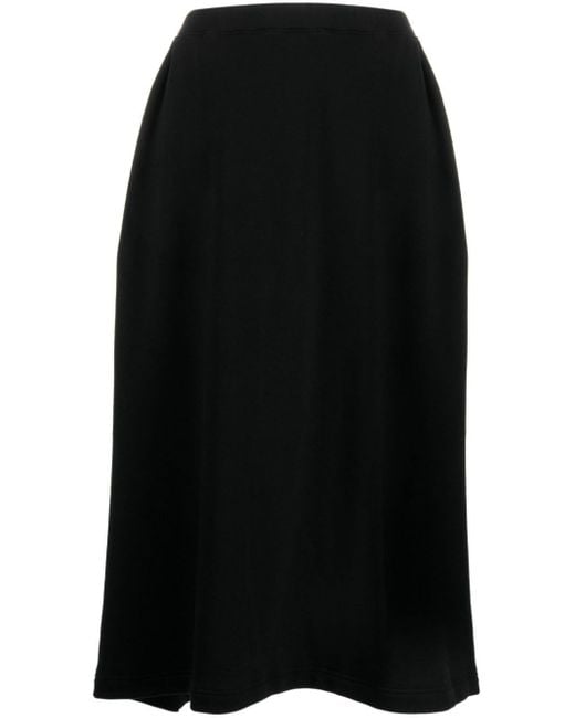 Falda midi de cintura alta Yohji Yamamoto de color Black