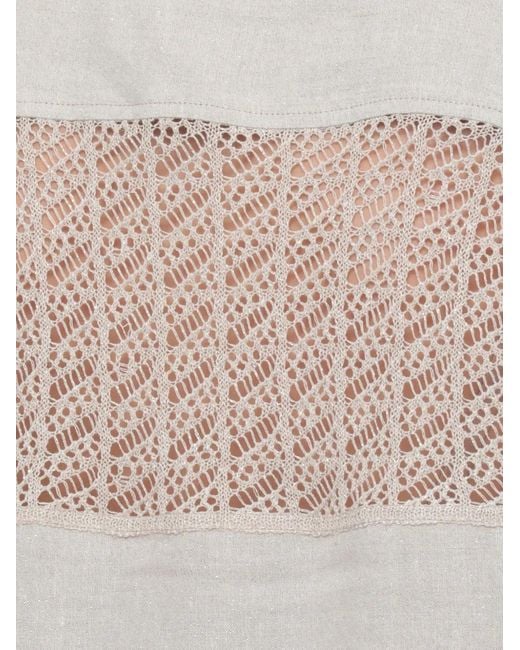 Panicale White Lace-Panel Shirt