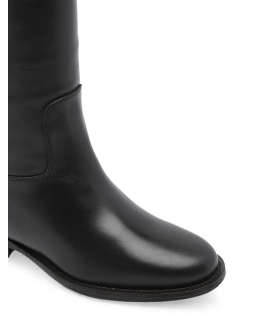 Via Roma 15 Black Padlock-Detail Boots