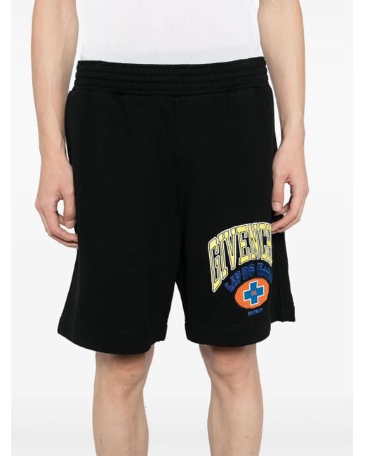 Givenchy Black Logo-Embroidered Shorts for men