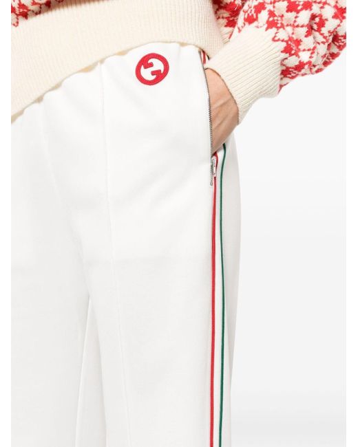 Pantaloni sportivi con righe Web di Gucci in White