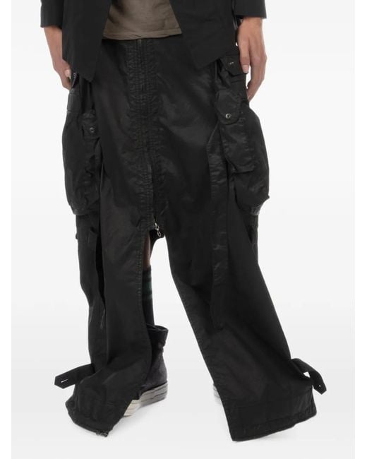 Julius Black Gas Mask Woven Asymmetric Skirt for men
