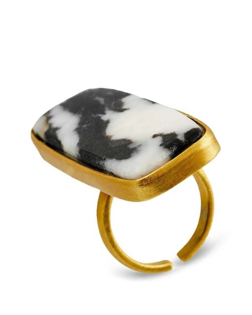 Boheme by Vero Black Rectangle Dunia Long Ring
