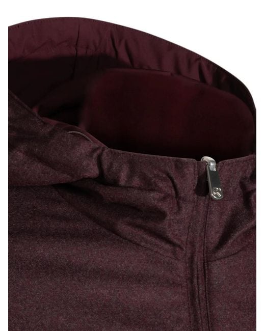Marco Pescarolo Purple Hooded Zip-Up Jacket for men