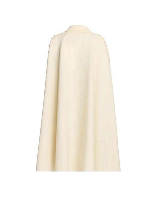Elie Saab White Shoulder-Embellished Cape