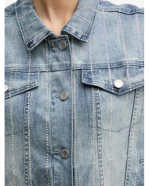 Joseph Ribkoff Blue Button Embellished-Detail Jacket
