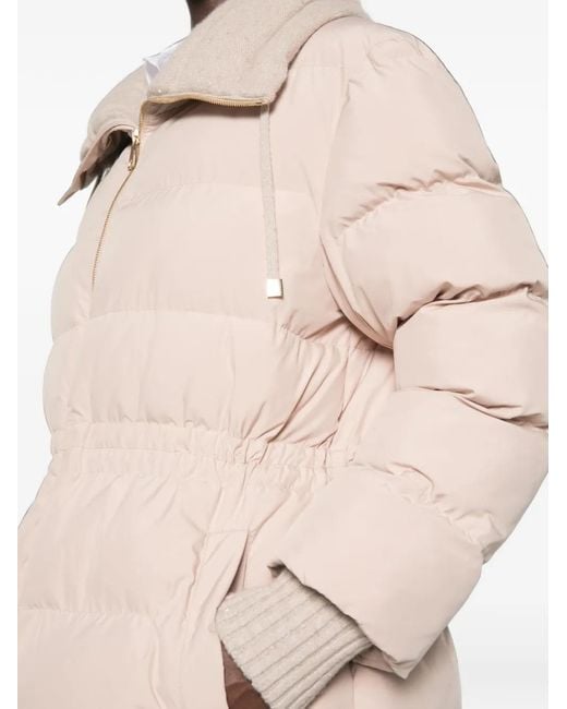Fabiana Filippi Natural Padded Drawstring-Waist Jacket