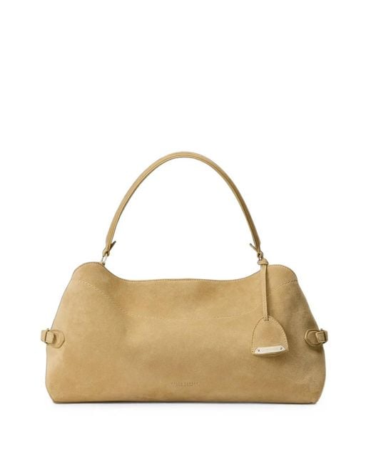 Ralph Lauren Metallic Buckle-Detail Suede Tote Bag