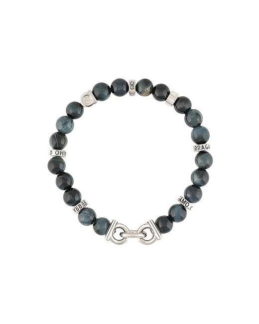 Ferragamo Black Gancini Elasticated Bracelet for men