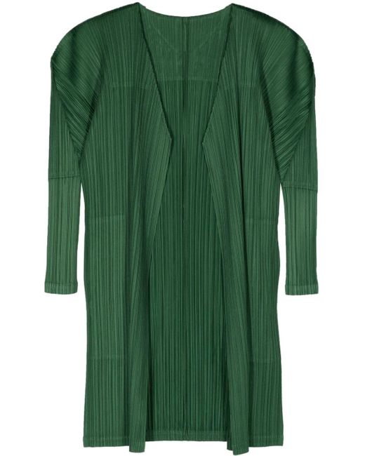 Pleats Please Issey Miyake Green Monthly Colors February Pleated Cardigan