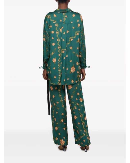 Agua Bendita Green Memoria Esotérico Wide-Leg Trousers