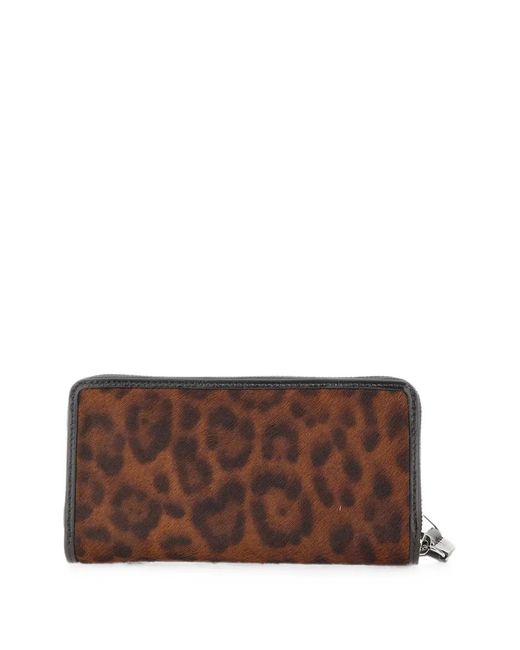 Gianni Chiarini Brown Horsy Leopard-Pattern Wallet